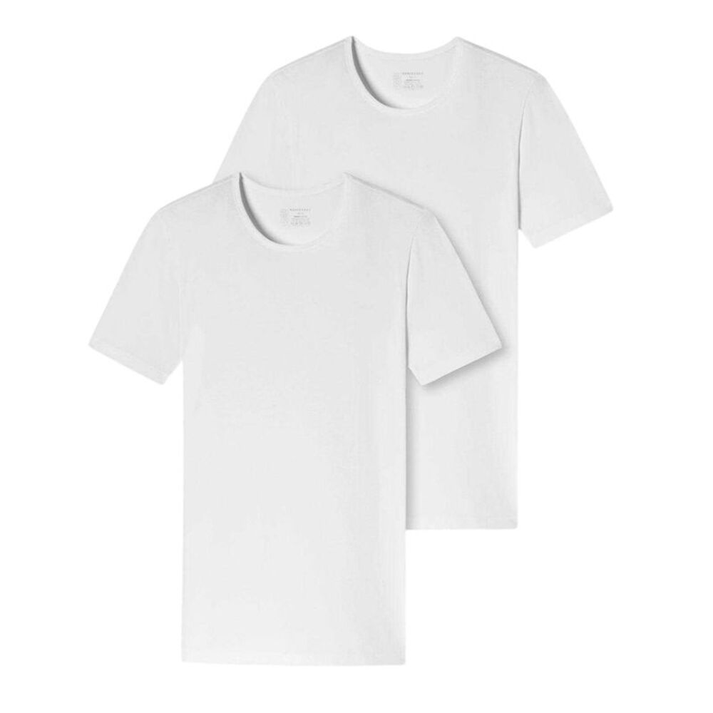 Schiesser Mens Natural Cotton T-Shirt (Pack of 2) / White